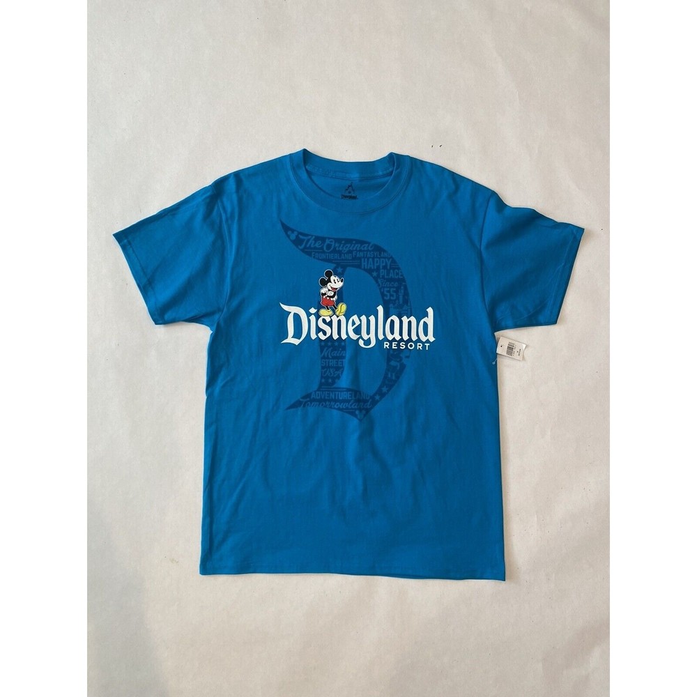 NWT Adult Disneyland Resort Logo Mickey Mouse Blue T-Shirt Size Medium